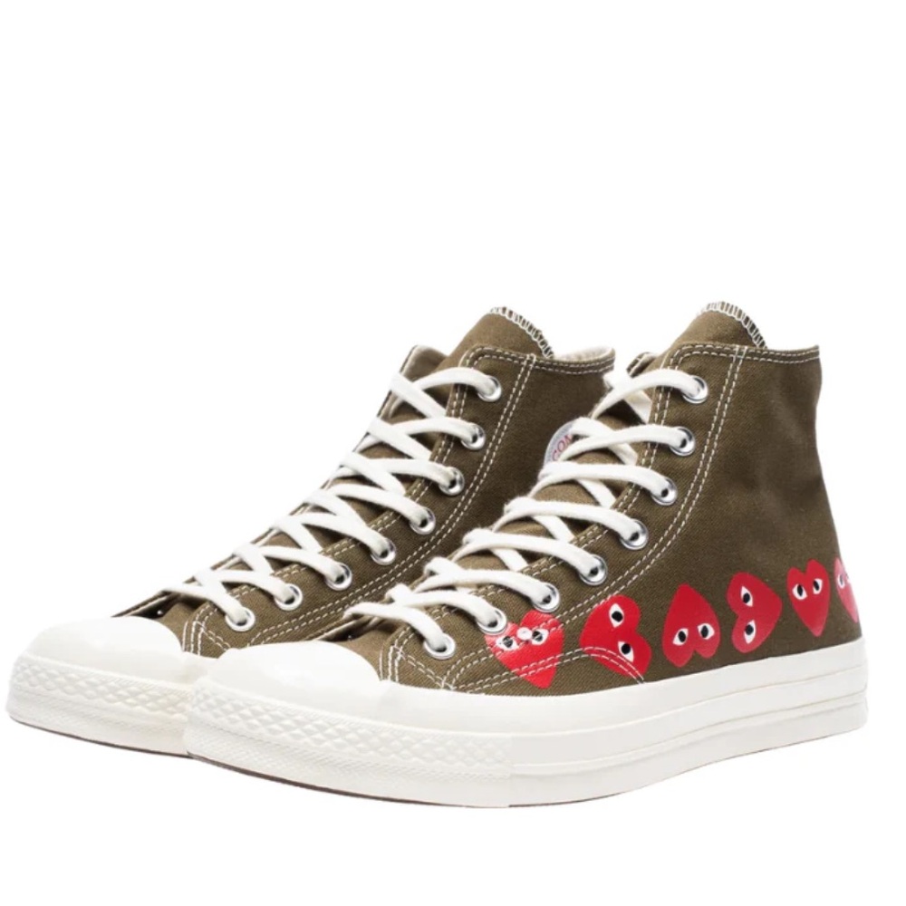 Converse High-Top Sneakers with Red Heart Design
